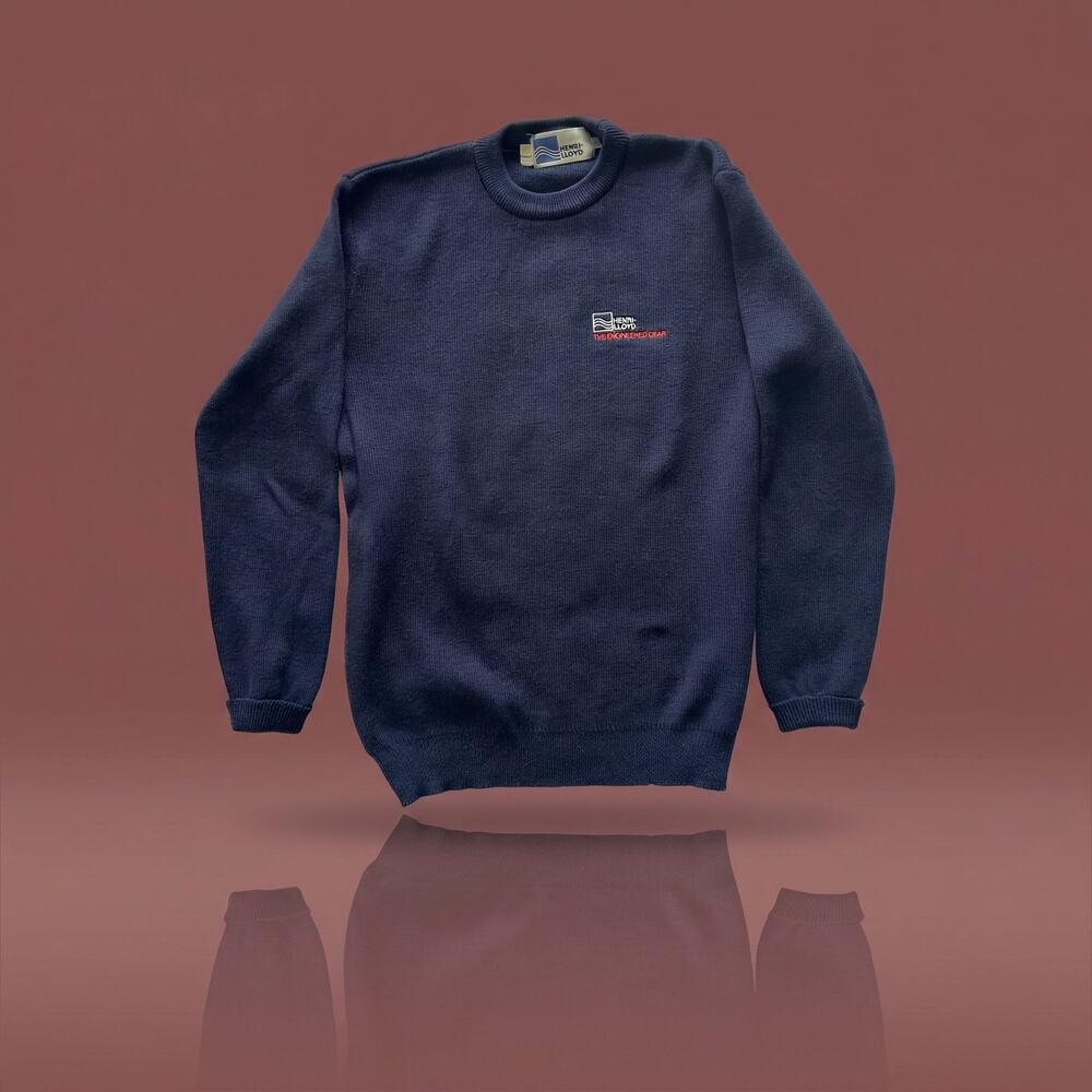 Vintage Henri-Lloyd Made in Scotland Crewneck Sweater | XL | Navy Blue Wool Knit